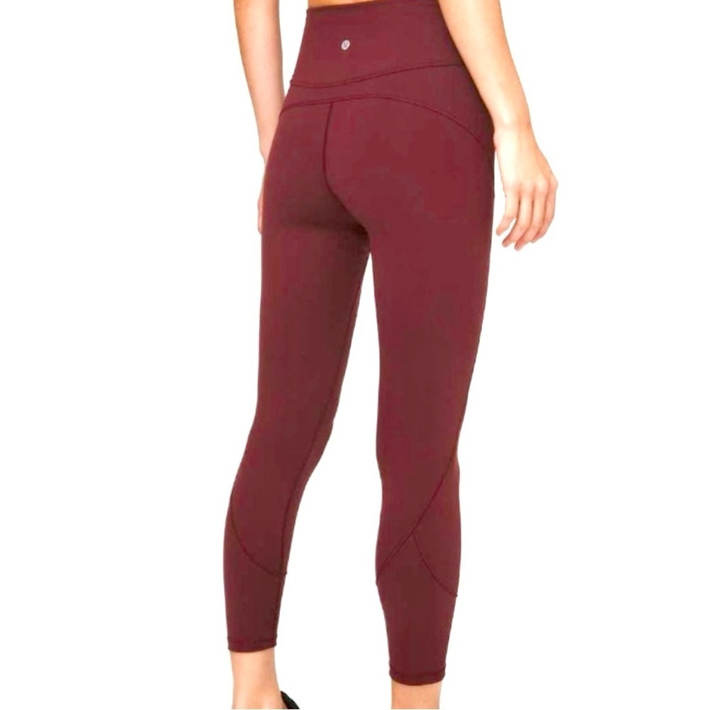 Lululemon Purple Burgundy Cropped Side Pockets Luxtreme Leggings Womens 6